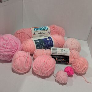 Vintage Caron Perfect Match & Kolor Match Pink Yarn Lot Worsted Acrylic + More